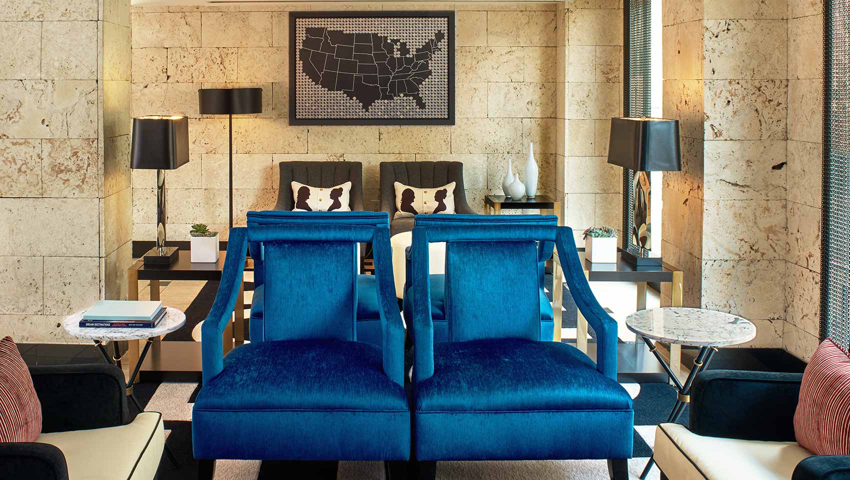 Living room sitting area at Kimpton Hotel George
