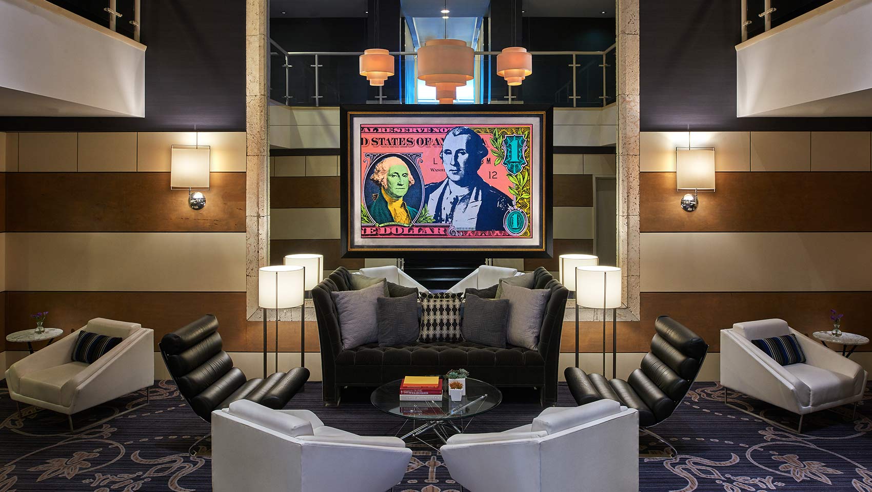 Living room of Kimpton Hotel George