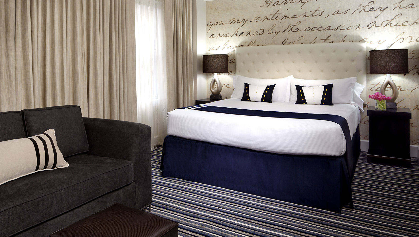 Guestroom with 1 king bed and sofa bed at Kimpton Hotel George