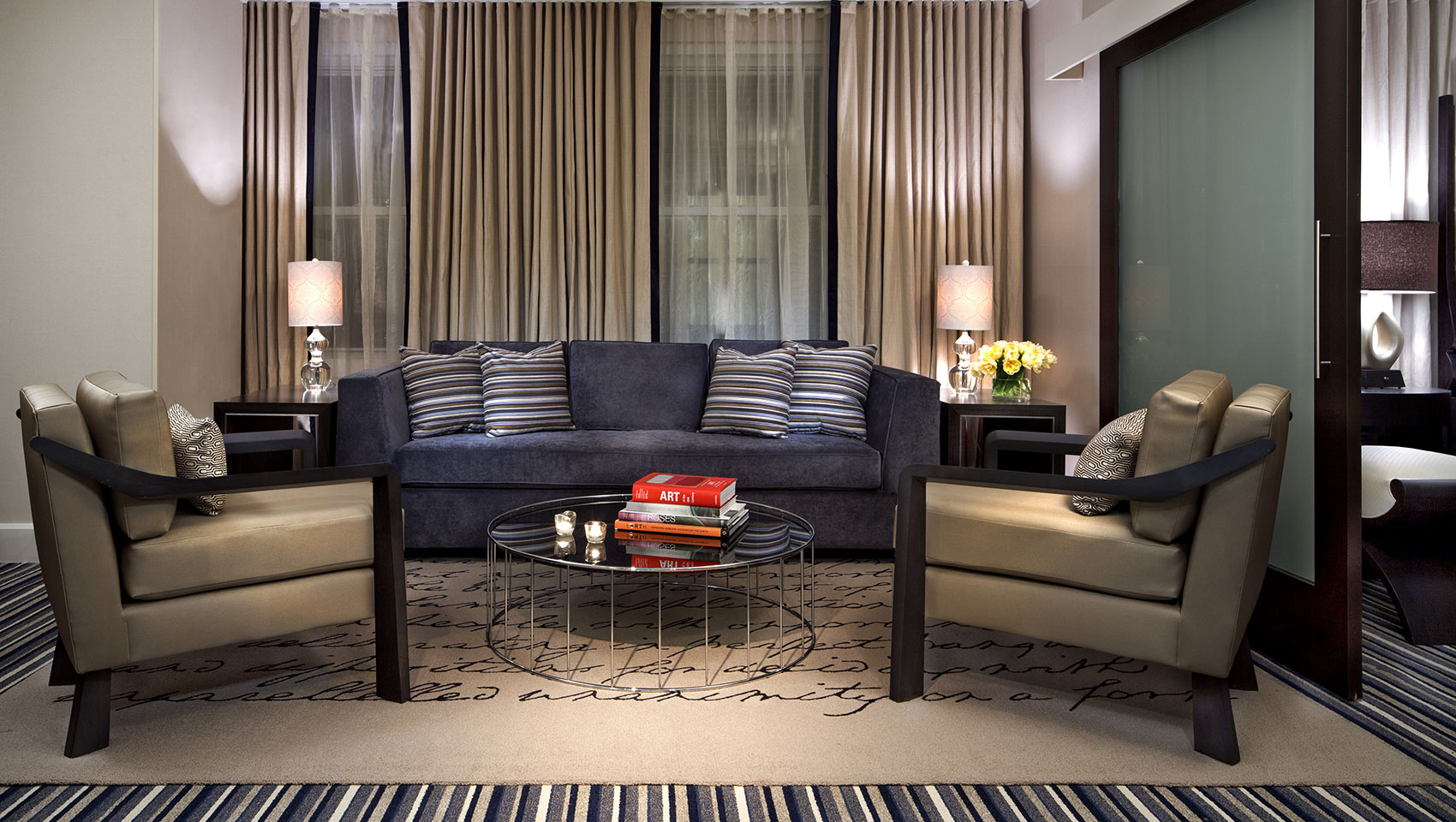 Presidential suite living area at Kimpton Hotel George